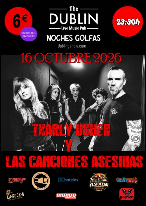 Cartel: TXARLY  USHER Y LAS CANCIONES ASESINAS